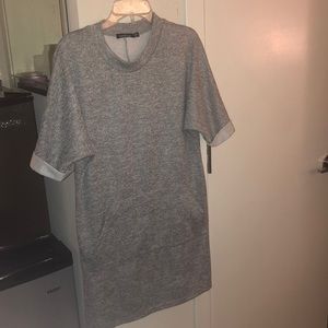 boohoo short sleeve sweatshirt dress